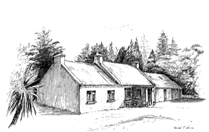 Pencil drawing of cottage