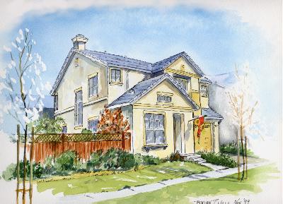 Painting of Californian house