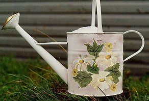 Folk Art painting on watering can 