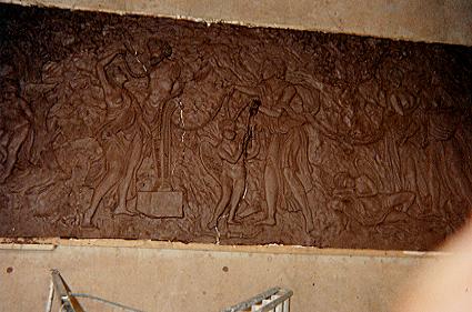 Clay relief sculpture