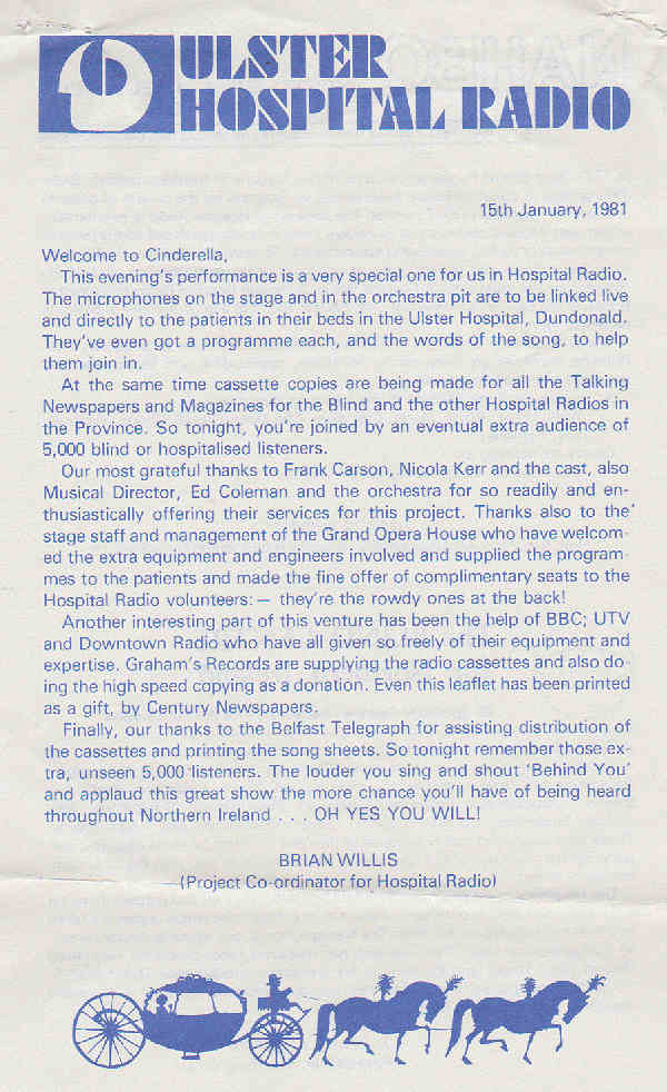Leaflet for Theatre audience